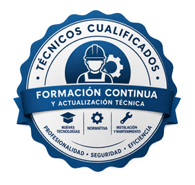 Sello interno de técnicos cualificados y formación continua de Instalaciones ORZE